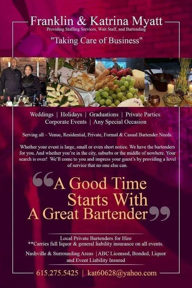 Taking Care of Business Brochure for Mobile Bartending