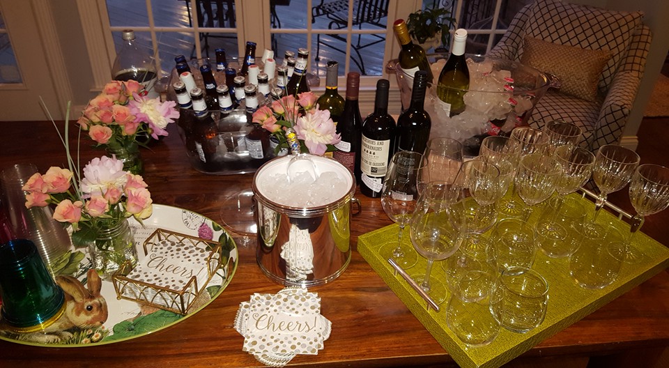 cocktail and wine display