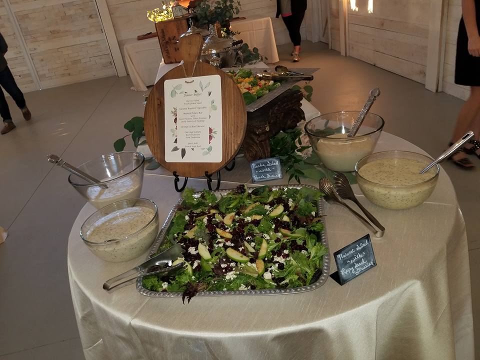 displayed salad buffet wedding reception nashville
