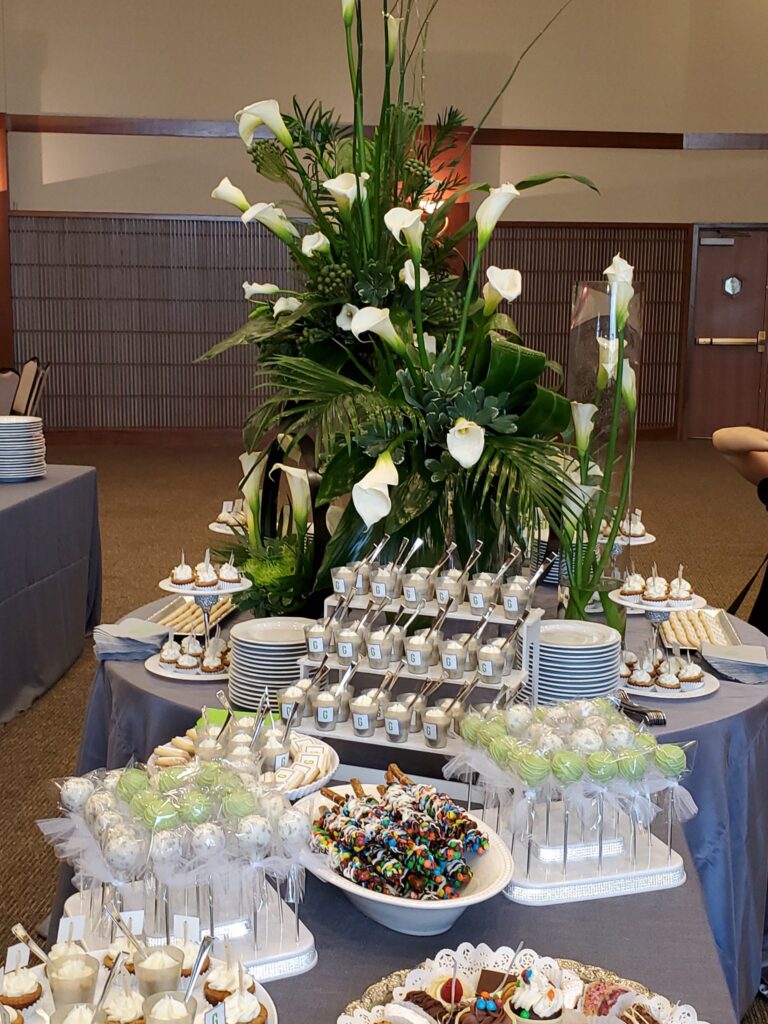 dessert display catering event