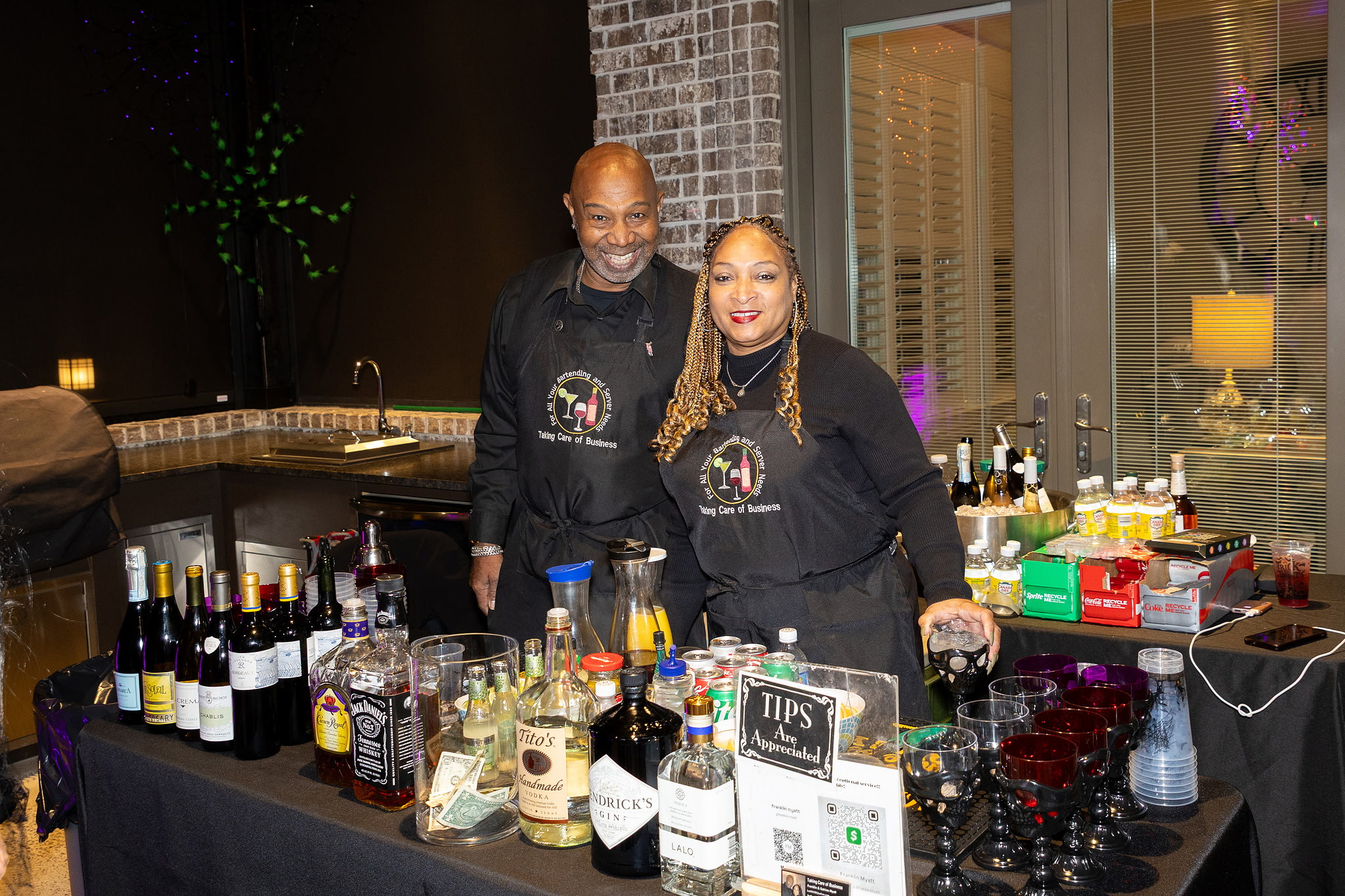 male and female bartender