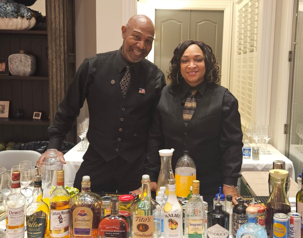 male and female bartender