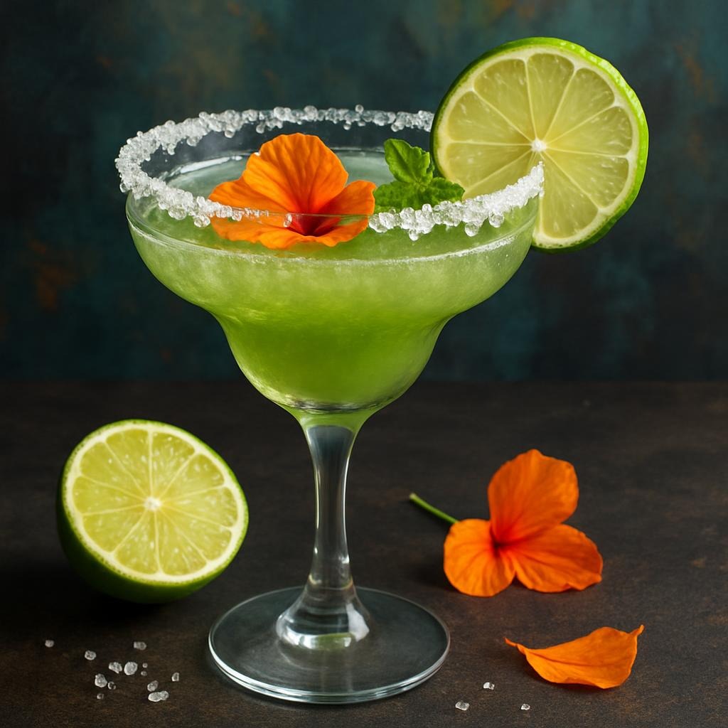 margarita with garnishments