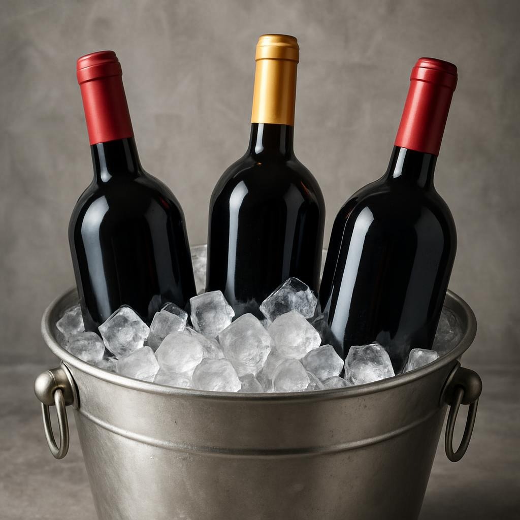 gallery with wine bottles over ice