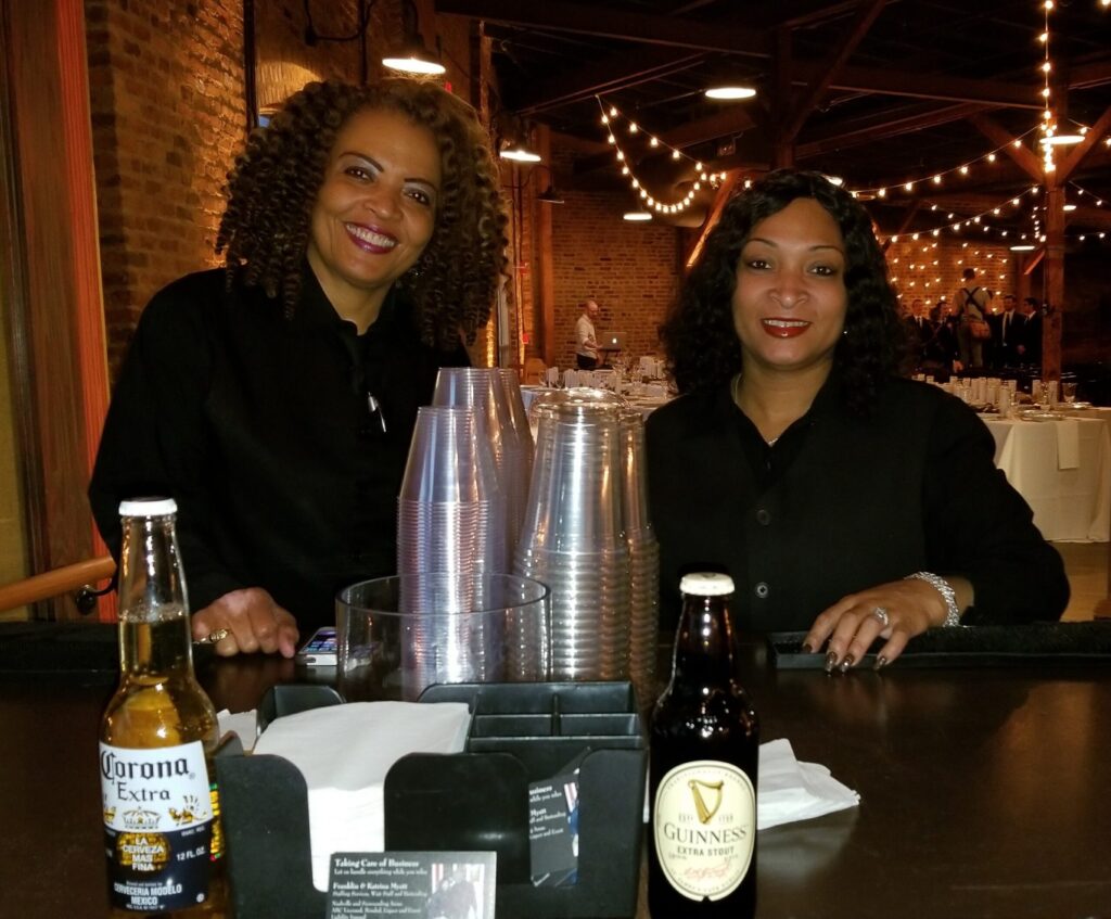 event staff serving drinks